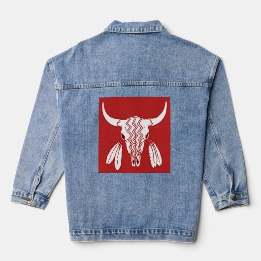 Red Ghost Dance Buffalo vrouwen denim jas Denim Jacket (Achterkant)