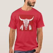 Red Ghost Dance Buffalo vrouwen kardinaal T-shirt (Voorkant)