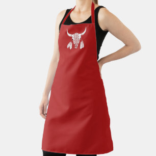 Red Ghost Dance Buffalo vrouwen rode chef apron Schort