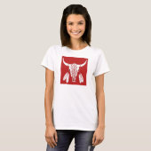 Red Ghost Dance Buffalo vrouwen wit T-shirt (Voorkant volledig)
