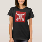 Red Ghost Dance Buffalo vrouwen zwart T-shirt (Voorkant)