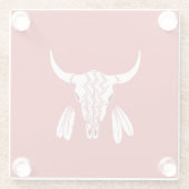 Red Ghost Dance Buffalo white glass onderzetter (Achterkant)