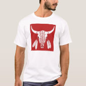 Red Ghost Dance Buffalo wit T-shirt (Voorkant)