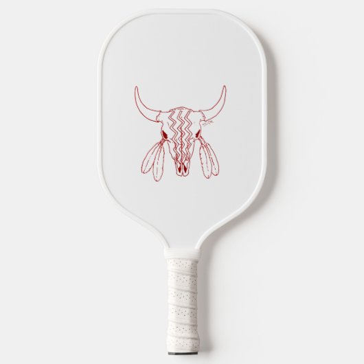 Red Ghost Dance Buffalo witte pickleball peddel Paddle (Voorkant)