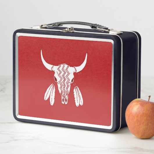 Red Ghost Dance Buffalo zwarte lunchbox (In situ)