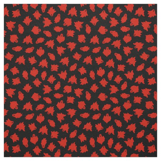 Red Ghost Happy Halloween Modern Stof (Swatch)