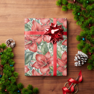 Red Giant Amaryllis Holiday Cadeaupapier