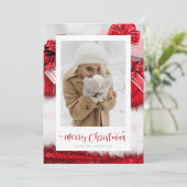 Red Gift Hand-Lettered de Kaarten van de Kerstmis (Staand voorkant)
