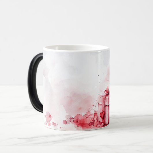 Red Gift & Roses Valentines Magische Mok (Voorkant links)