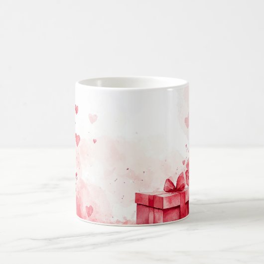 Red Gift & Roses Valentines Magische Mok (Center)