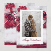 Red Gift Snow-kerstkaarten Feestdagenkaart (Voorkant / Achterkant)