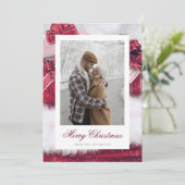 Red Gift Snow-kerstkaarten Feestdagenkaart (Staand voorkant)