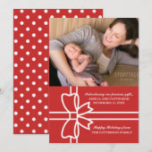 Red Gifted Holiday Photo Flat Kaart (Voorkant / Achterkant)
