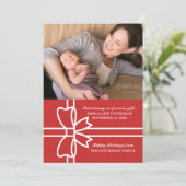Red Gifted Holiday Photo Flat Kaart (Staand voorkant)