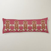 Red Gingerbread Boys Pillow Lichaamskussen (Achterkant)