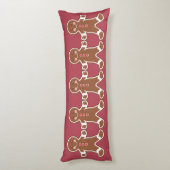 Red Gingerbread Boys Pillow Lichaamskussen (Achterkant (Verticaal))