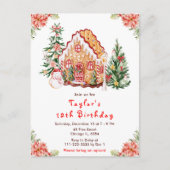 Red Gingerbread House Birthday Party Briefkaart (Voorkant)