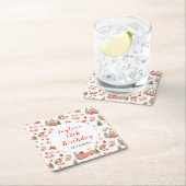 Red Gingerbread House Birthday Party Kartonnen Onderzetters (Insitu)