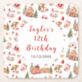 Red Gingerbread House Birthday Party Kartonnen Onderzetters