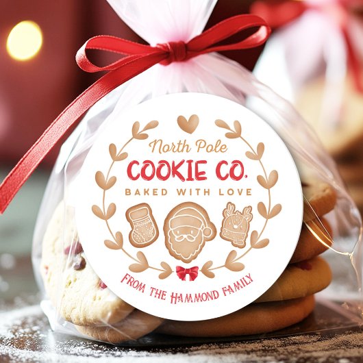 Red Gingerbread Kerstkoekjes uitwisseling Ronde Sticker