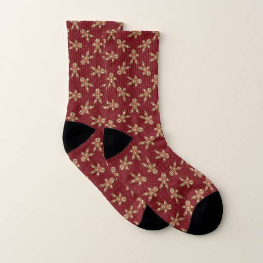 Red Gingerbread Man Polka Dot Christmas Sokken (Paar)