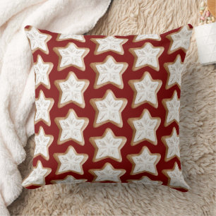 Red Gingerbread Star Cookie Christmas Kussen