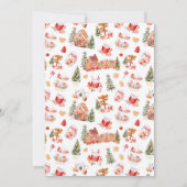 Red Gingerbrood House Birthday Party Kaart (Achterkant)