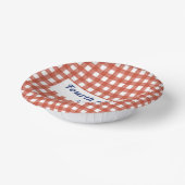 Red Gingham 4 juli Red White en Blue Papieren Kommen (Gebogen)