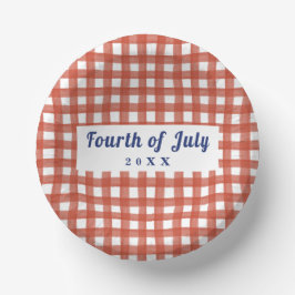 Red Gingham 4 juli Red White en Blue Papieren Kommen