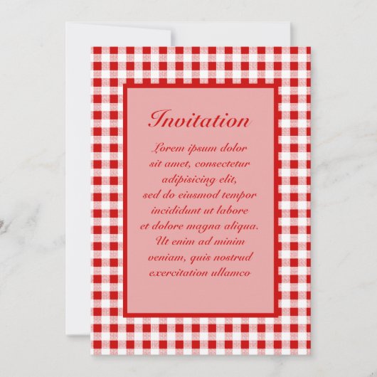 Red Gingham + aangepaste kleur Kaart (Voorkant)