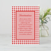 Red Gingham + aangepaste kleur Kaart (Staand voorkant)