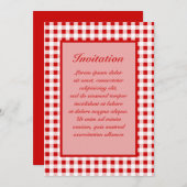 Red Gingham + aangepaste kleur Kaart (Voorkant / Achterkant)