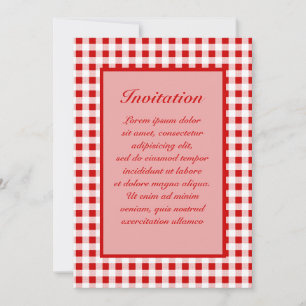 Red Gingham + aangepaste kleur Kaart