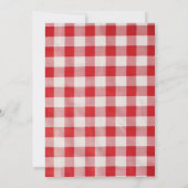 Red Gingham Achtertuin Baby-Q Meisje Baby shower Kaart (Achterkant)