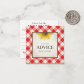 Red Gingham advies voor mammie Shower Insert Notitiekaartje (Voorkant / Achterkant in situ)