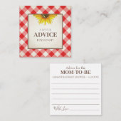 Red Gingham advies voor mammie Shower Insert Notitiekaartje (Voorkant / Achterkant)