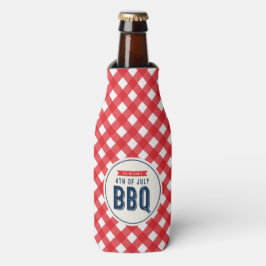 Red Gingham and Blue 4 juli BBQ Flesjeskoeler
