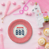 Red Gingham and Blue 4 juli BBQ Papieren Bordje (Feest)