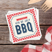 Red Gingham and Blue 4 juli BBQ Servetten