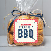 Red Gingham and Blue 4 juli BBQ Vierkante Sticker
