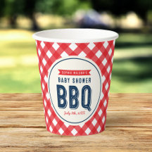 Red Gingham and Blue Baby shower BBQ