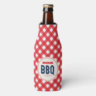 Red Gingham and Blue BBQ Party Flesjeskoeler