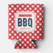 Red Gingham and Blue Summer BBQ Blikjeskoeler (Voorkant)