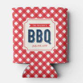 Red Gingham and Blue Summer BBQ Blikjeskoeler (Achterkant)