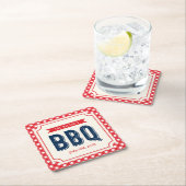Red Gingham and Blue Summer BBQ Kartonnen Onderzetters (Insitu)