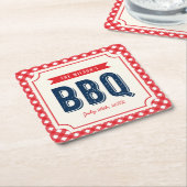 Red Gingham and Blue Summer BBQ Kartonnen Onderzetters (Schuin)
