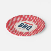 Red Gingham and Blue Summer BBQ Papieren Bordje (Gekanteld)