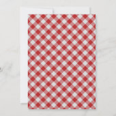 Red Gingham Apple Cutie Pie Birthday Party Kaart (Achterkant)