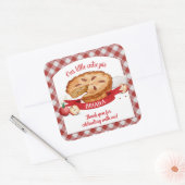 Red Gingham Apple Cutie Pie Birthday Party Vierkante Sticker (Envelop)