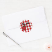 Red Gingham Apple Jam Ronde Sticker (Envelop)
